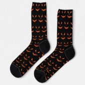 Kühler gruseliger Jack O'Lantern Halloween orange Socken (Linkes Detail)