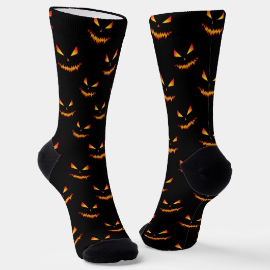 Kühler gruseliger Jack O'Lantern Halloween Schwarz Socken (Gewinkelt)