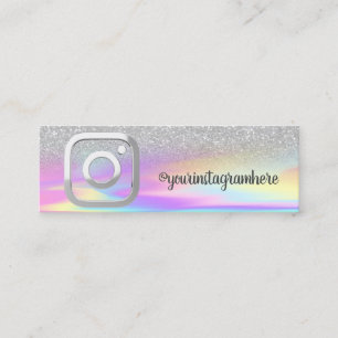 Kühler Holografischer Bokeh Instagram Social Media Mini Visitenkarte