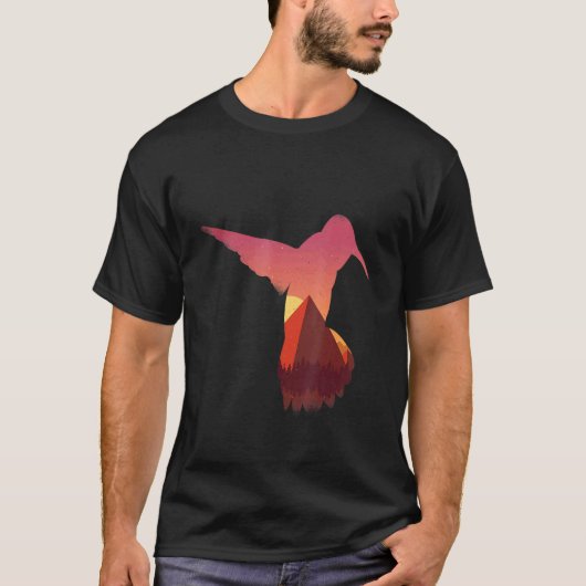 Kühler Kolibri-Spruch-Pyramide T-Shirt (Vorderseite)