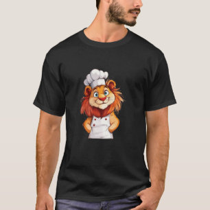 Kühler lächelnder Löwe mit Kochhut für einen gesch T-Shirt