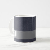 Kühler Leder-Metall-Streifen-Bold-Monogramm Kaffeetasse (Vorderseite Links)