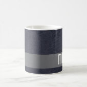 Kühler Leder-Metall-Streifen-Bold-Monogramm Kaffeetasse (Mittel)