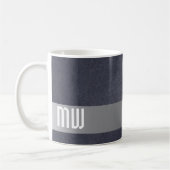 Kühler Leder-Metall-Streifen-Bold-Monogramm Kaffeetasse (Links)