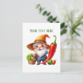 Kühler Paprika-Gnom anpassbar Postkarte (Stehend Vorderseite)
