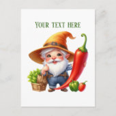 Kühler Paprika-Gnom anpassbar Postkarte (Vorderseite)