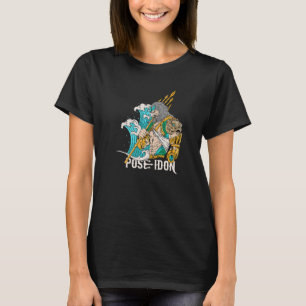 Kühler Poseidon Gott des Meeres im alten griechisc T-Shirt