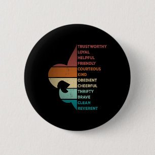Kühler Retro-Vintage-Stil Pfadfinder Gesetz Button