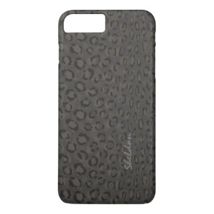 Kühler schwarzer grauer Cheetah-Druck Monogramm Case-Mate iPhone Hülle