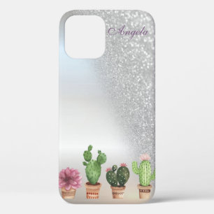 Kühler Silber-Glitter-Ombre, Kaktus Case-Mate iPhone Hülle