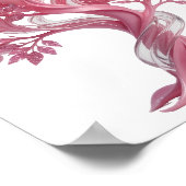 Kühler Silberner ROSA BAUM Poster (Ecke)