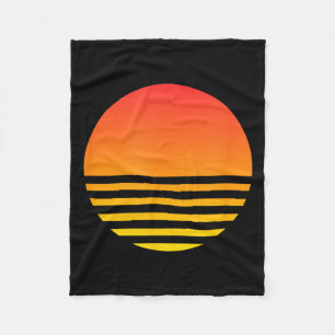 Kühler Sonnenuntergang Sommer Strand Surfen 80er R Fleecedecke