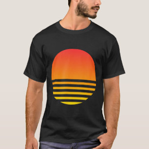 Kühler Sonnenuntergang Sommer Strand Surfen 80er R T-Shirt