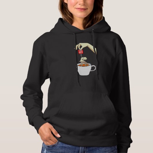 Kühler Teesüchtiger Tea Rex Hoodie (Vorderseite)