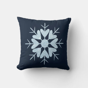 Kühler Winter Eisblauer Kristallglitter Schneefloc Kissen