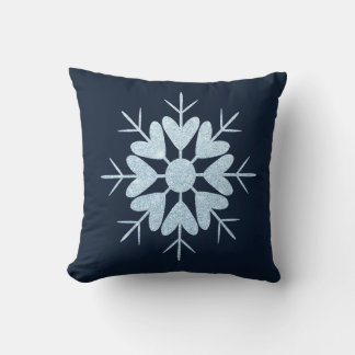 Kühler Winter Eisblauer Kristallglitter Schneefloc Kissen