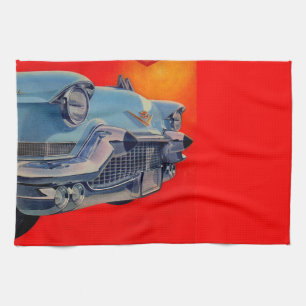 Kühlergrill eines blauen Cadillac aus den 1950er J Handtuch
