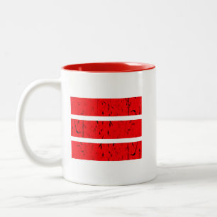 Kühles 3-Linien-Symbol Einheitlichkeit & Harmoni Zweifarbige Tasse