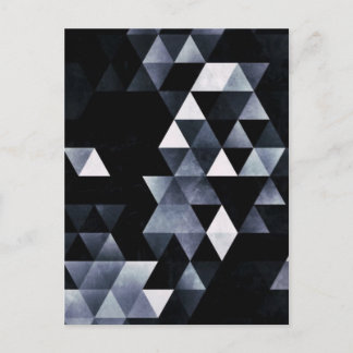 Kühles abstraktes Schwarz-Weiß-Geometrie-Muster Postkarte