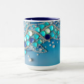 Kühles Blau Irisierendes Mosaik Tasse (Zentrum)