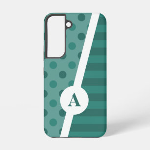 Kühles Blau mit Punkten und Streifenmuster Samsung Galaxy Hülle
