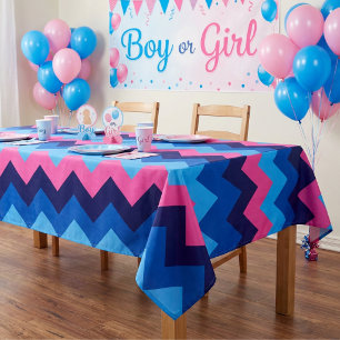 Kühles Blau Rosa Chevron-Muster Mittlere Tischdeck Tischdecke