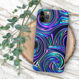 Kühles Blau Türkis Lila Rosa Spiralmuster iPhone 16 Pro Max Hülle