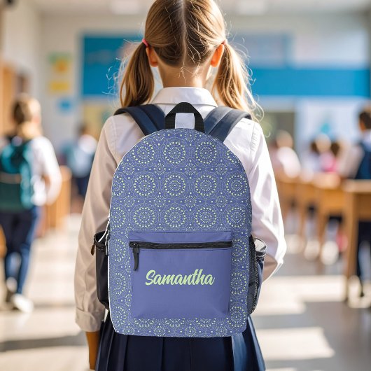 Kühles Blau und Grün Modernes Personalisiertes Bedruckter Rucksack