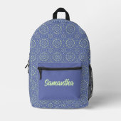 Kühles Blau und Grün Modernes Personalisiertes Bedruckter Rucksack (Vorderseite)