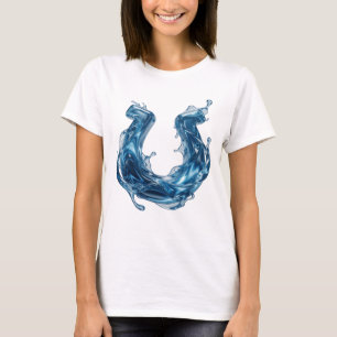 Kühles Blau WATER SPLASH Fettes Design T-Shirt