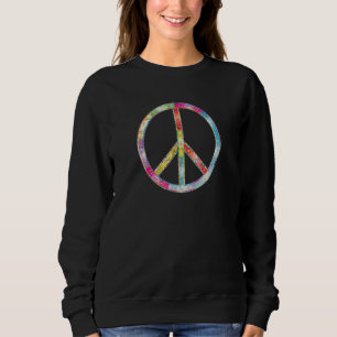 Kühles buntes florales Muster Friedenszeichen Sweatshirt