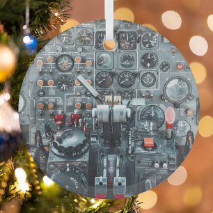 Kühles Cockpit-Flugzeugfoto Luftfahrt Flugzeug Ornament Aus Glas