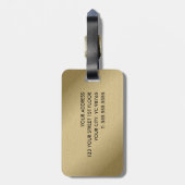 Kühles falsches Gold fettes Monogramm Schwarz Gepäckanhänger (Rückseite vertikal)