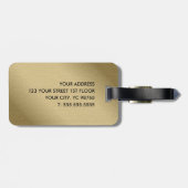 Kühles falsches Gold fettes Monogramm Schwarz Gepäckanhänger (Rückseite horizontal)