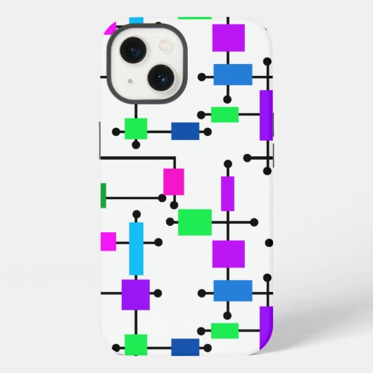 Kühles Farbraster iPhone Hülle (Rückseite)