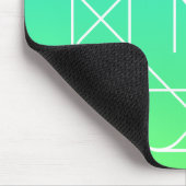 Kühles geometrisches Monogramm | Blau und Limetten Mousepad (Ecke)