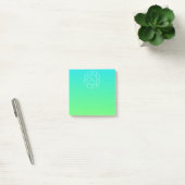 Kühles geometrisches Monogramm | Blau und Limetten Post-it Klebezettel (Büro)