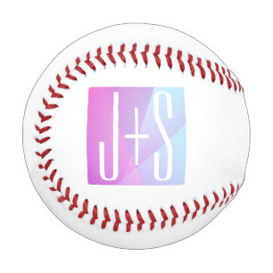 Kühles geometrisches Rosa & Lila   Paarkürzel Baseball
