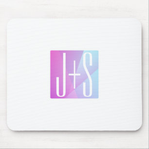 Kühles geometrisches Rosa & Lila Paarkürzel Mousepad