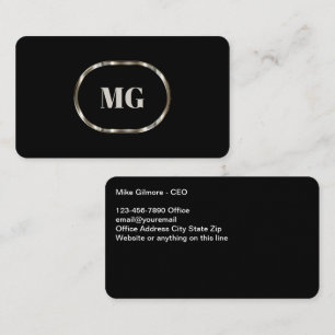 Kühles Geschäft Monogramm Doppelseitige Visitenkar Visitenkarte