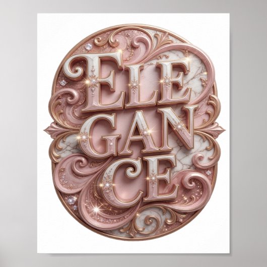 Kühles Gold ELEGANCE Poster (Vorne)