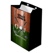 Kühles Golf-Monogramm-Design Mittlere Geschenktüte (Vorderseite Schrägansicht)