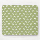 Kühles Grün und Weiß Monogramm Mousepad (Vorne)