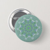 Kühles grünes Blumenmuster Button (Vorne & Hinten)