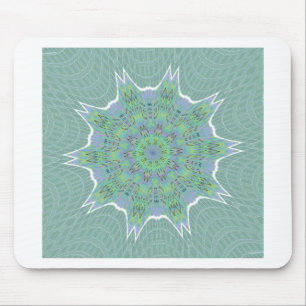 Kühles grünes Blumenmuster Mousepad