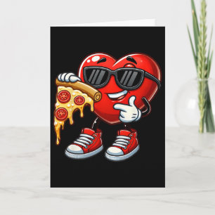 Kühles Herz isst Pizza Valentinstag Lustige Kinder Karte