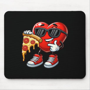 Kühles Herz isst Pizza Valentinstag Lustige Kinder Mousepad