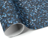Kühles Jeansblau Feines Glittermuster Geschenkpapier (Rolleneckpunkt)