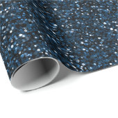 Kühles Jeansblau Feines Glittermuster Geschenkpapier (Rolleneckpunkt)