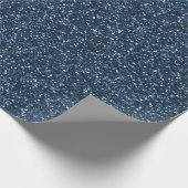 Kühles Jeansblau Feines Glittermuster Geschenkpapier (Ecke)